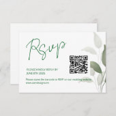 Blad bruiloft code RSVP kaartje (Voorkant / Achterkant)