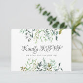 Blad Bruiloft Reactie met Lied Verzoek Maaltijd Ke RSVP Kaartje (Staand voorkant)