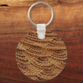 Blad en vetplanten Sleutelhanger met Weave Pattern (Achterkant)