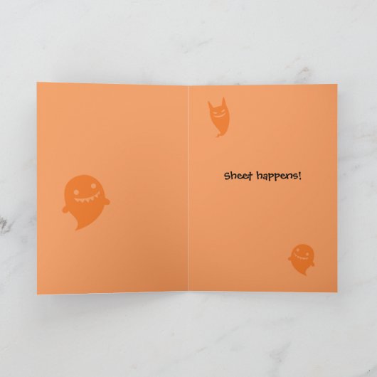 Blad gebeurt Funny Golden Retriever Halloween Kaart (Binnen)