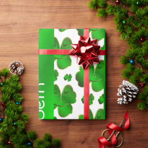 blad, klaver, geluk, plant, groen, shamrock, natuu cadeaupapier