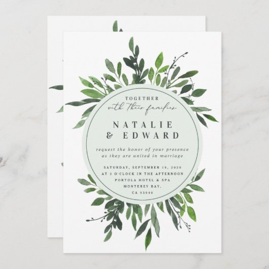  blad lijst foto bruiloft uitnodiging. kaart (Voorkant / Achterkant)