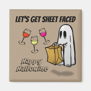 Blad met gezichtsveld Happy Hallowine Magneet