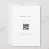 Blad Monogram Crest Sagegroene QR-code Trouw Kaart (Achterkant)