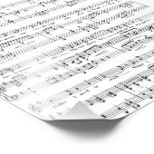 Blad Music Black en White Pattern Foto Afdruk (Hoek)
