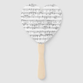Blad Music Black en White Pattern Handwaaier (Voorkant)