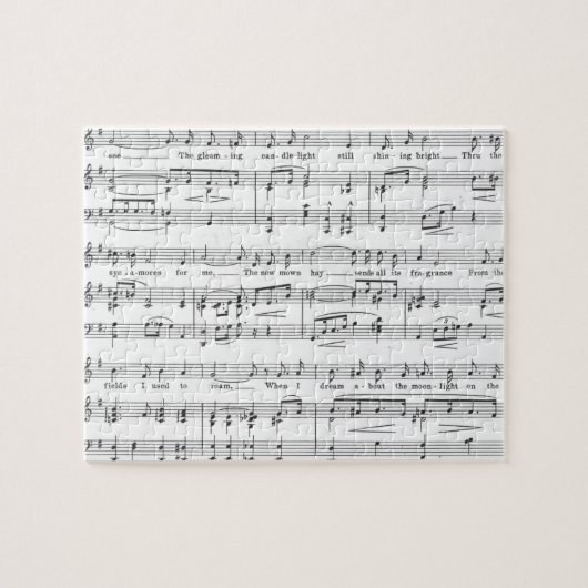 Blad Music Black en White Pattern Legpuzzel (Horizontaal)