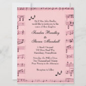 Blad Music Pink Wedding Uitnodiging (Voorkant)