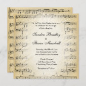 Blad Music Theme Weddenschap Kaart (Voorkant / Achterkant)