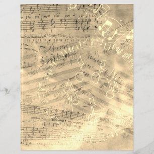 Blad Muziek Collage Gold Scrapbooking Papier