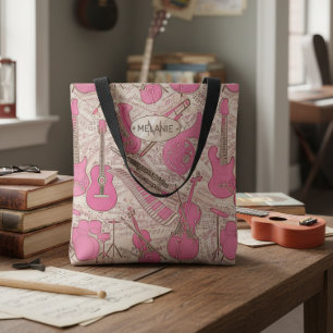 Blad Muziek en instrumenten Roze/Ivory ID481 Draagtas