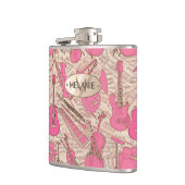 Blad Muziek en instrumenten Roze/Ivory ID481 Heupfles (Links)