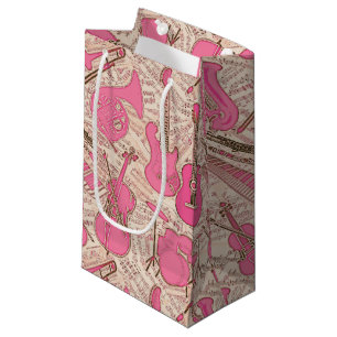 Blad Muziek en instrumenten Roze/Ivory ID481 Klein Cadeauzakje