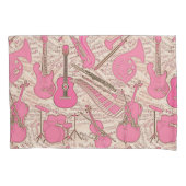 Blad Muziek en instrumenten Roze/Ivory ID481 Kussensloop (Voorkant)