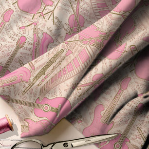 Blad Muziek en instrumenten Roze/Ivory ID481 Stof