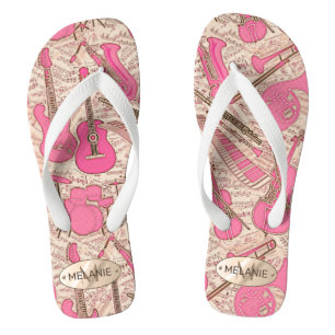 Blad Muziek en instrumenten Roze/Ivory ID481 Teenslippers