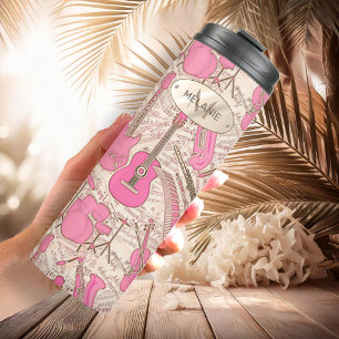 Blad Muziek en instrumenten Roze/Ivory ID481 Thermosbeker