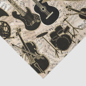 Blad Muziek en instrumenten zwart/goud ID481 Tissuepapier (Detail)
