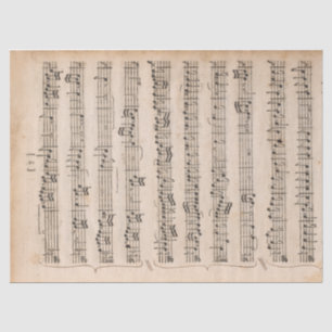 Blad Muziek handgeschreven beugels ontkoppelen Tissuepapier