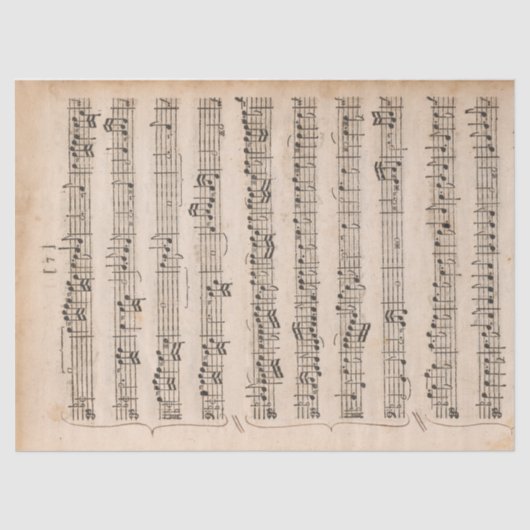 Blad Muziek  handgeschreven beugels ontkoppelen Tissuepapier (Voorkant)