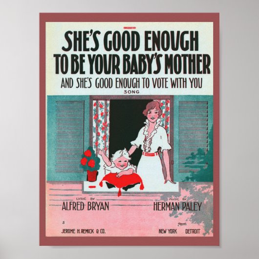  blad muziek Hoesje 1916 Poster (Voorkant)