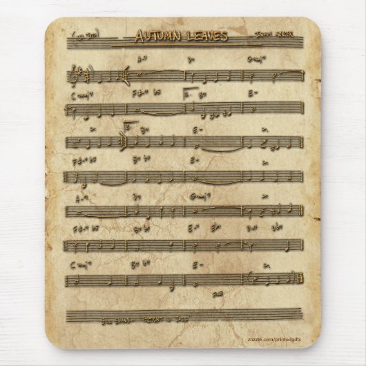 Blad Muziek-minnaar Mousepad Muismat (Voorkant)