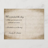 Blad Muziek opslaan Datum Briefkaart (Achterkant)