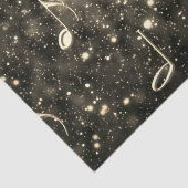 Blad Muzieknoten Gold Black-ontkoppeling Tissuepapier (Detail)