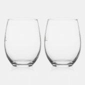 Blad ovale lijn art bruiloft Olijfgroen Wijnglas Zonder Voet (Rechts)