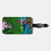 Blad, Roze, Groene bladeren Custom Bagage Labels (Achterkant horizontaal)