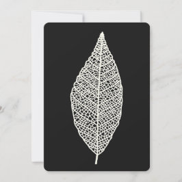 Blad skelet lijnkunst zwart en wit Plat kaartje