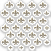 Blad van 30 metallische goudvleur de Lis 3D Sticker (Voorkant)