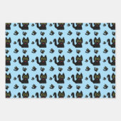 Blad van 3 vellen van Le Noir Cat Wrapping Paper (Voorkant)