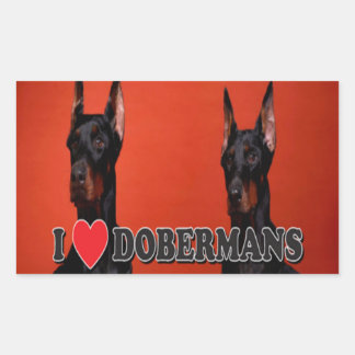 Blad van 4 - I Love Doberman Stickers