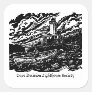 Blad van 6 Woodblock Print Sticker - 3 inch