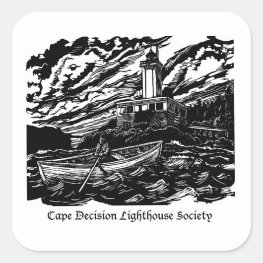 Blad van 6 Woodblock Print Sticker - 3 inch (Voorkant)