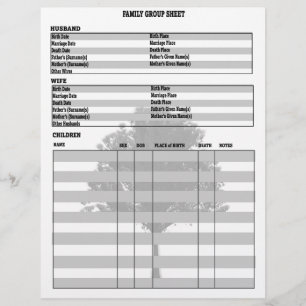 Blad van de groep Familieboom-genealogie