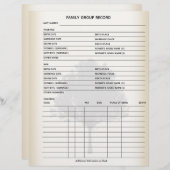 Blad van de groep Familieboom-genealogie (Voorkant / Achterkant)