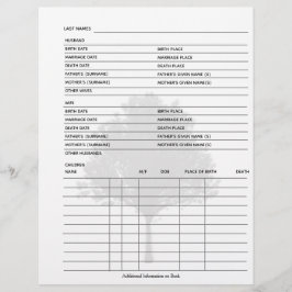 Blad van de groep Familieboom-genealogie