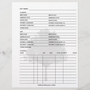 Blad van de groep Familieboom-genealogie