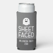 Blad van Funny Halloween Party met Cute Ghost (Seltzer Voorkant)