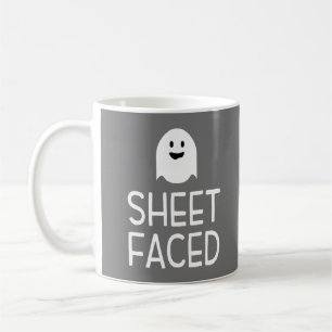 Blad van Funny Halloween Party met Cute Ghost Koffiemok
