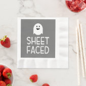 Blad van Funny Halloween Party met Cute Ghost Servet (Insitu)