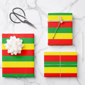 Blad van groengeel rood Reggae Rasta Inpakpapier Vel