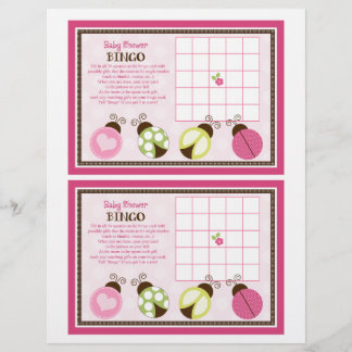 blad van Ladybugs "Baby shower Bingo"