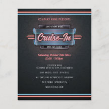 Blad van Neon Cruise-in-Invitation Flyer