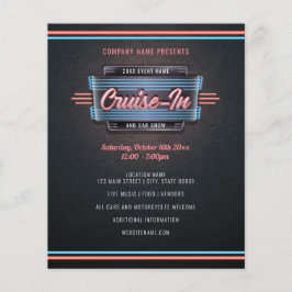 Blad van Neon Cruise-in-Invitation Flyer