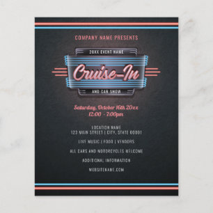 Blad van Neon Cruise-in-Invitation Flyer