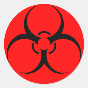 Blad van stickers voor biologisch gevaar