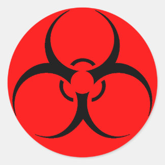 Blad van stickers voor biologisch gevaar